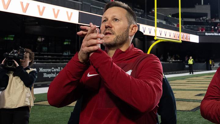 Arkansas Razorbacks head coach Ryan Silverfield thanks the fans as he exits the field after winning the game against Vanderbilt at FirstBank Stadium in Nashville on Saturday, Oct. 17, 2026. Arkansas Razorbacks head coach Ryan Silverfield thanks the fans as he exits the field after winning the game against Vanderbilt at FirstBank Stadium in Nashville on Saturday, Oct. 17, 2026.