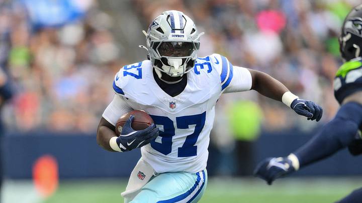 Dallas Cowboys running back Phil Mafah carries the ball after a catch against the Seattle Seahawks at Lumen Field. Dallas Cowboys running back Phil Mafah carries the ball after a catch against the Seattle Seahawks at Lumen Field.