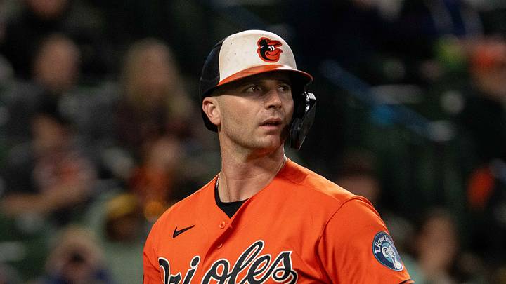 Sep 21, 2026; Baltimore, Maryland, USA;  Baltimore Orioles first baseman Pete Alonso (25) strikes out during the sixth inning at Oriole Park at Camden Yards.  Mandatory Credit: Jamie LeBlanc-Imagn Images