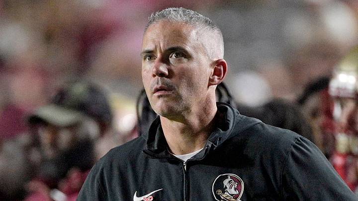 Oct 5, 2024; Tallahassee, Florida, USA; Florida State Seminoles head coach Mike Norvell during the second half against the Clemson Tigers at Doak S. Campbell Stadium. Mandatory Credit: Melina Myers-Imagn Images Oct 5, 2024; Tallahassee, Florida, USA; Florida State Seminoles head coach Mike Norvell during the second half against the Clemson Tigers at Doak S. Campbell Stadium. Mandatory Credit: Melina Myers-Imagn Images