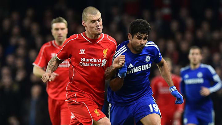 Martin Škrtel (left) and Diego Costa (right) will both be involved.