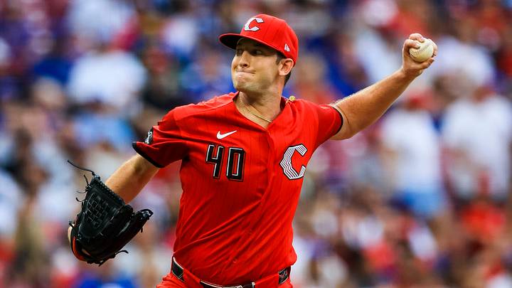 Jul 11, 2026; Cincinnati, Ohio, USA; Cincinnati Reds starting pitcher Nick Lodolo (40) pitches against the Chicago Cubs in the first inning at Great American Ball Park. Mandatory Credit: Katie Stratman-Imagn Images