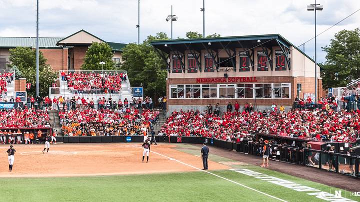 Nebraska routed Oklahoma State 8-1, putting itself just one win away from a trip to the Softball College World Series.