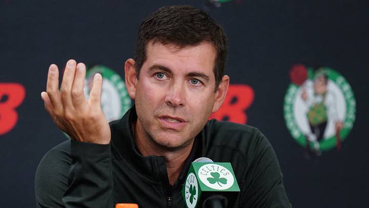 Boston Celtics, Brad Stevens, Anfernee Simons, Miami Heat, Philadelphia 76ers. Mandatory Credit: David Butler II-Imagn Images