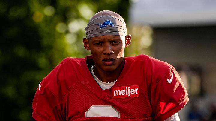 Detroit Lions quarterback Josh Dobbs (6) walks off the field after practice during training camp at Meijer Performance Center in Allen Park on Monday August 17, 2026. Detroit Lions quarterback Josh Dobbs (6) walks off the field after practice during training camp at Meijer Performance Center in Allen Park on Monday August 17, 2026.