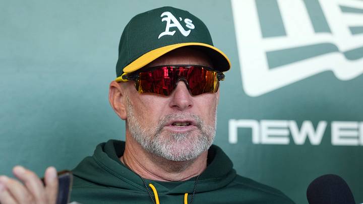 May 16, 2026; West Sacramento, California, USA; Athletics manager Mark Kotsay (7) talks to media members before the game against the San Francisco Giants at Sutter Health Park. Mandatory Credit: Darren Yamashita-Imagn Images May 16, 2026; West Sacramento, California, USA; Athletics manager Mark Kotsay (7) talks to media members before the game against the San Francisco Giants at Sutter Health Park. Mandatory Credit: Darren Yamashita-Imagn Images