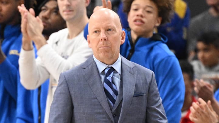 Dec 28, 2024; Inglewood, California, USA; UCLA Bruins head coach Mick Cronin look on during the second half against the Gonzaga Bulldogs at Intuit Dome. Mandatory Credit: Robert Hanashiro-Imagn Images Dec 28, 2024; Inglewood, California, USA; UCLA Bruins head coach Mick Cronin look on during the second half against the Gonzaga Bulldogs at Intuit Dome. Mandatory Credit: Robert Hanashiro-Imagn Images