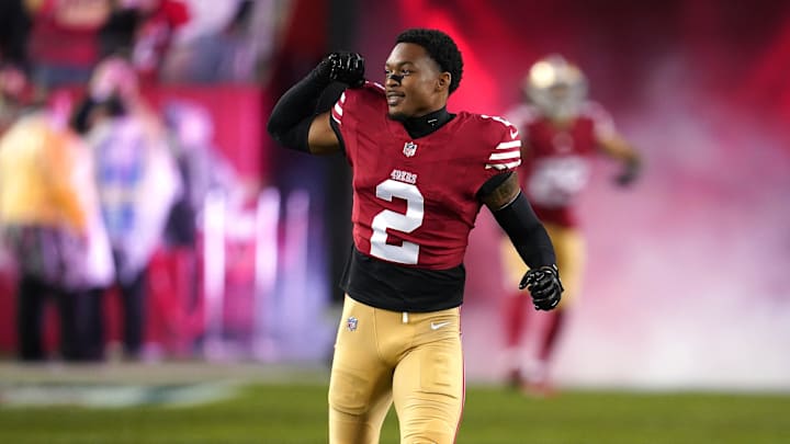 Dec 12, 2024; Santa Clara, California, USA; San Francisco 49ers cornerback Deommodore Lenoir (2) is introduced before the start of the game against the Los Angeles Rams at Levi's Stadium. Mandatory Credit: Cary Edmondson-Imagn Images Dec 12, 2024; Santa Clara, California, USA; San Francisco 49ers cornerback Deommodore Lenoir (2) is introduced before the start of the game against the Los Angeles Rams at Levi's Stadium. Mandatory Credit: Cary Edmondson-Imagn Images