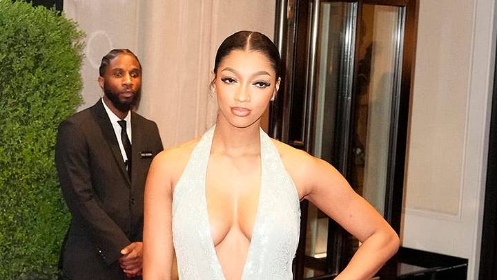 Angel Reese leaves The Mark Hotel for the Met Gala. Angel Reese leaves The Mark Hotel for the Met Gala.