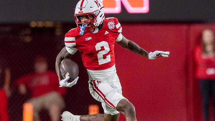 Jacory Barney Jr. races 39 yards on a punt return against Akron. Jacory Barney Jr. races 39 yards on a punt return against Akron.