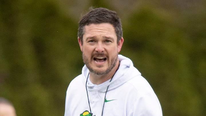 Oregon head coach Dan Lanning leads practice with the Oregon Ducks Saturday, April 6, 2024 at the Hatfield-Dowlin Complex in Eugene, Ore. Oregon head coach Dan Lanning leads practice with the Oregon Ducks Saturday, April 6, 2024 at the Hatfield-Dowlin Complex in Eugene, Ore.