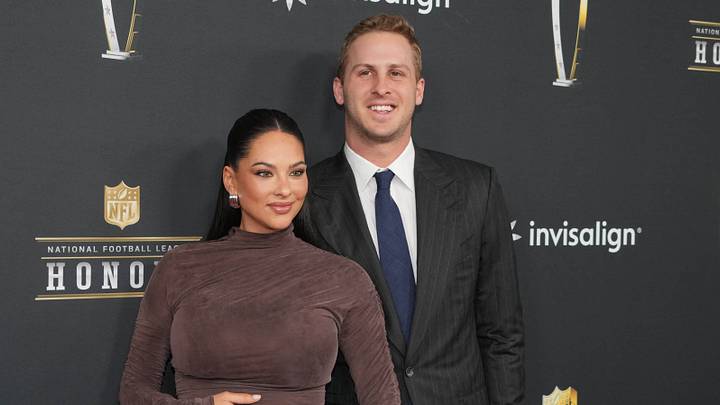 Jared Goff and his wife Christen Harper on the red carpet.