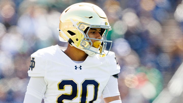 Notre Dame cornerback Cree Thomas during the Notre Dame Blue-Gold spring football game at Notre Dame Stadium on Saturday, April 12, 2025, in South Bend.