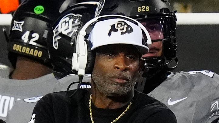 Colorado Buffaloes head coach Deion Sanders on the sidelines in the second quarter against the Arizona Wildcats at Folsom Field. Mandatory Credit: Ron Chenoy-Imagn Images Colorado Buffaloes head coach Deion Sanders on the sidelines in the second quarter against the Arizona Wildcats at Folsom Field. Mandatory Credit: Ron Chenoy-Imagn Images