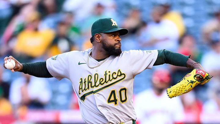 May 21, 2026; Anaheim, California, USA; Athletics pitcher Luis Severino (40) delivers during the first inning against the Los Angeles Angels at Angel Stadium. Mandatory Credit: William Liang-Imagn Images May 21, 2026; Anaheim, California, USA; Athletics pitcher Luis Severino (40) delivers during the first inning against the Los Angeles Angels at Angel Stadium. Mandatory Credit: William Liang-Imagn Images