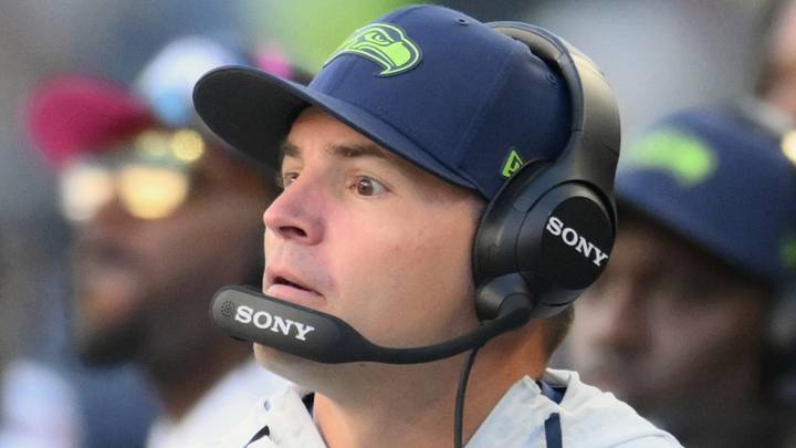 Seattle Seahawks head coach Mike Macdonald watches game play from the sideline. Seattle Seahawks head coach Mike Macdonald watches game play from the sideline.