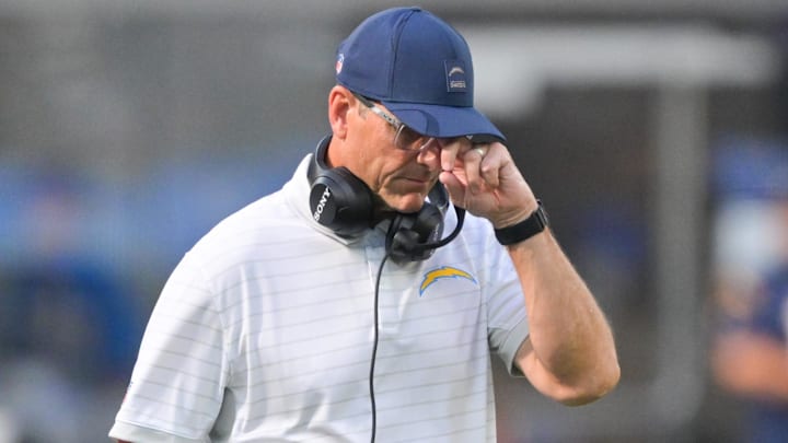 Chargers head coach Jim Harbaugh