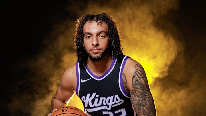 Sep 30, 2024; Sacramento, CA, USA; Sacramento Kings guard Devin Carter (22) during media day at Golden 1 Center. Mandatory Credit: Sergio Estrada-Imagn Images