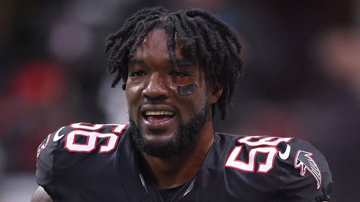 Oct 13, 2025; Atlanta, Georgia, USA; Atlanta Falcons defensive end Leonard Floyd (56) warms up prior to a game against the Buffalo Bills at Mercedes-Benz Stadium. Mandatory Credit: Brett Davis-Imagn Images Oct 13, 2025; Atlanta, Georgia, USA; Atlanta Falcons defensive end Leonard Floyd (56) warms up prior to a game against the Buffalo Bills at Mercedes-Benz Stadium. Mandatory Credit: Brett Davis-Imagn Images
