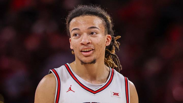 Houston Cougars guard Kingston Flemings (4) reacts while playing against the Baylor Bears in the second half at Fertitta Center on March 4, 2026 Houston Cougars guard Kingston Flemings (4) reacts while playing against the Baylor Bears in the second half at Fertitta Center on March 4, 2026