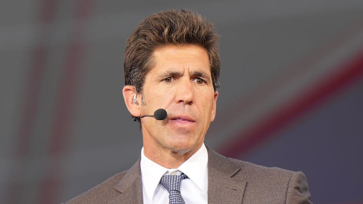Bob Myers on the ESPN NBA Countdown live set at Intuit Dome on October 23, 2024.