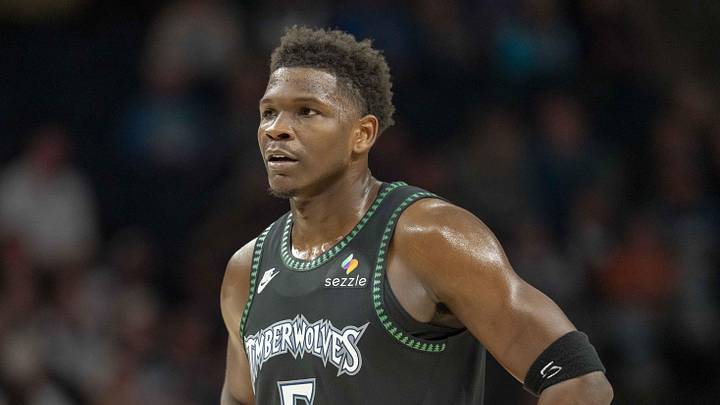 Mar 3, 2026; Minneapolis, Minnesota, USA; Minnesota Timberwolves guard Anthony Edwards (5) in the second half against the Memphis Grizzlies at Target Center. Mandatory Credit: Jesse Johnson-Imagn Images