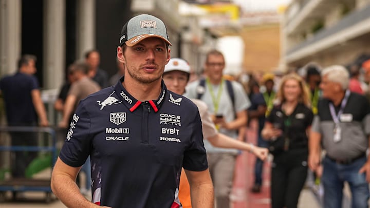 Oracle Red Bull Racing driver Max Verstappen walks the padock at the Formula 1 Pirelli United States Grand Prix at Circuit of the Americas on Thursday, Oct. 17, 2024. Oracle Red Bull Racing driver Max Verstappen walks the padock at the Formula 1 Pirelli United States Grand Prix at Circuit of the Americas on Thursday, Oct. 17, 2024.