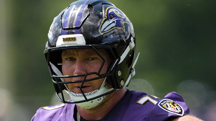 Baltimore Ravens center Ethan Pocic