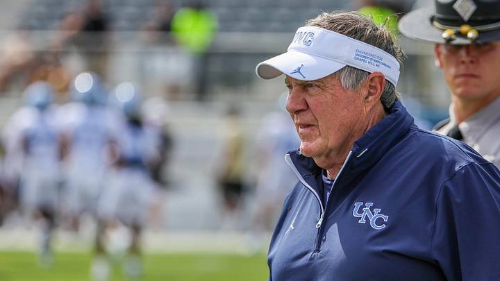 Sep 20, 2025; Orlando, Florida, USA; North Carolina Tar Heels head coach Bill Belichick walks into the field before the game against the UCF Knights at the Bounce House Stadium. Mandatory Credit: Mike Watters-Imagn Images Sep 20, 2025; Orlando, Florida, USA; North Carolina Tar Heels head coach Bill Belichick walks into the field before the game against the UCF Knights at the Bounce House Stadium. Mandatory Credit: Mike Watters-Imagn Images
