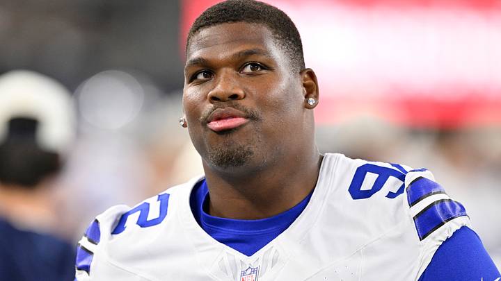 Dallas Cowboys defensive tackle Quinnen Williams looks on in the first quarter against the New Orleans Saints.