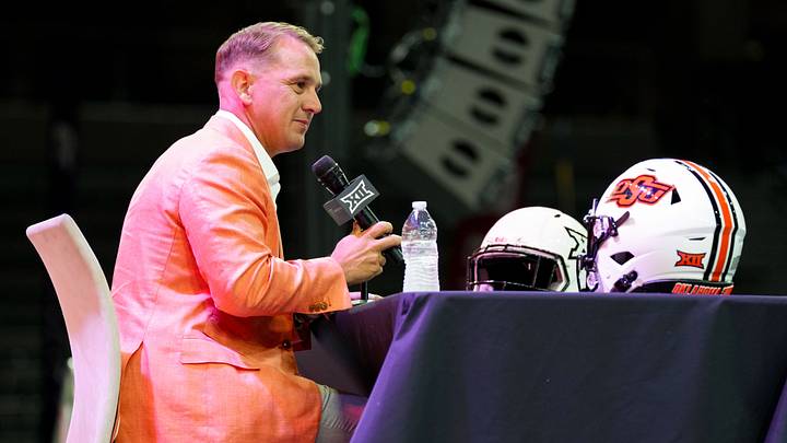Oklahoma State head coach Eric Morris. Oklahoma State head coach Eric Morris.