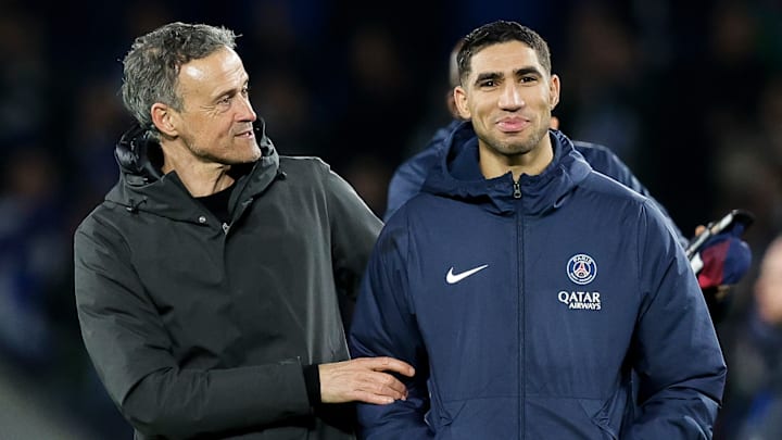 Luis Enrique et A. Hakimi - PSG