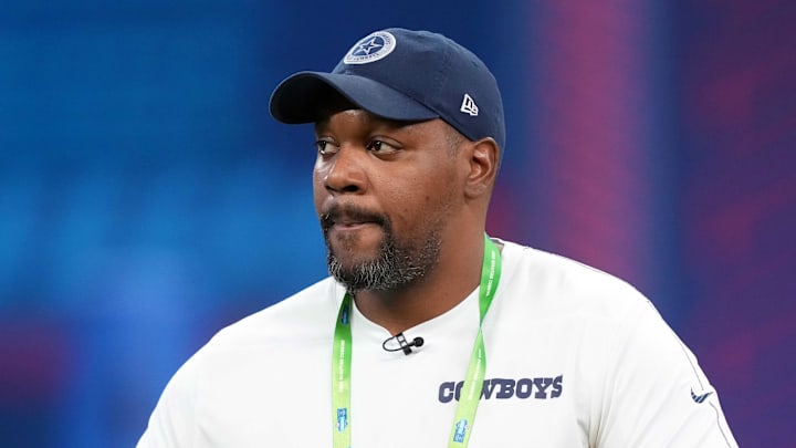 Mar 2, 2025; Indianapolis, IN, USA; Dallas Cowboys assistant offensive line coach Ramon Chinyoung during the 2025 NFL Scouting Combine at Lucas Oil Stadium. Mandatory Credit: Kirby Lee-Imagn Images
