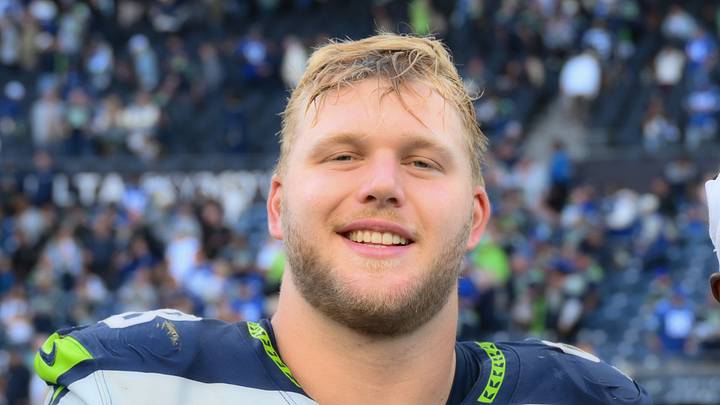 Seattle Seahawks defensive tackle Rylie Mills after a game at Lumen Field