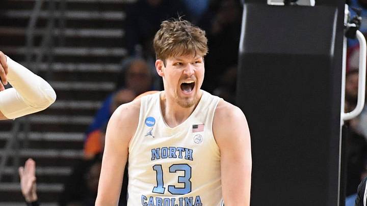 North Carolina Tar Heels center Henri Veesaar (13) celebrates after scoring Thursday, March 19, 2026, during the NCAA Men’s Basketball Tournament first round game against the VCU Rams at Bon Secours Wellness Arena in Greenville, South Carolina. VCU Rams won 82-78 in OT. North Carolina Tar Heels center Henri Veesaar (13) celebrates after scoring Thursday, March 19, 2026, during the NCAA Men’s Basketball Tournament first round game against the VCU Rams at Bon Secours Wellness Arena in Greenville, South Carolina. VCU Rams won 82-78 in OT.
