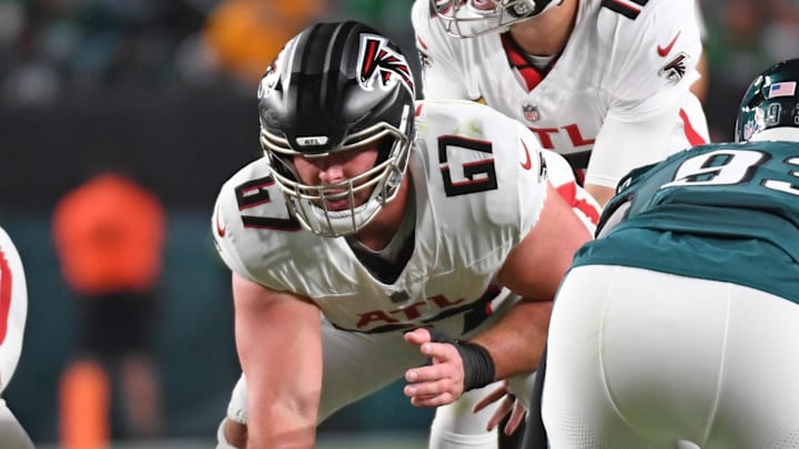 Atlanta Falcons center Drew Dalman is an unrestricted free agent this offseason.