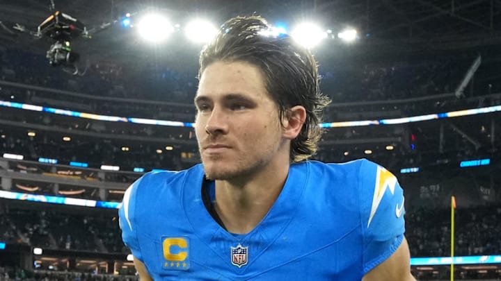 Dec 8, 2025; Inglewood, California, USA; Los Angeles Chargers quarterback Justin Herbert (10) runs off field after defeating the Philadelphia Eagles in overtime at SoFi Stadium. Mandatory Credit: Kirby Lee-Imagn Images Dec 8, 2025; Inglewood, California, USA; Los Angeles Chargers quarterback Justin Herbert (10) runs off field after defeating the Philadelphia Eagles in overtime at SoFi Stadium. Mandatory Credit: Kirby Lee-Imagn Images