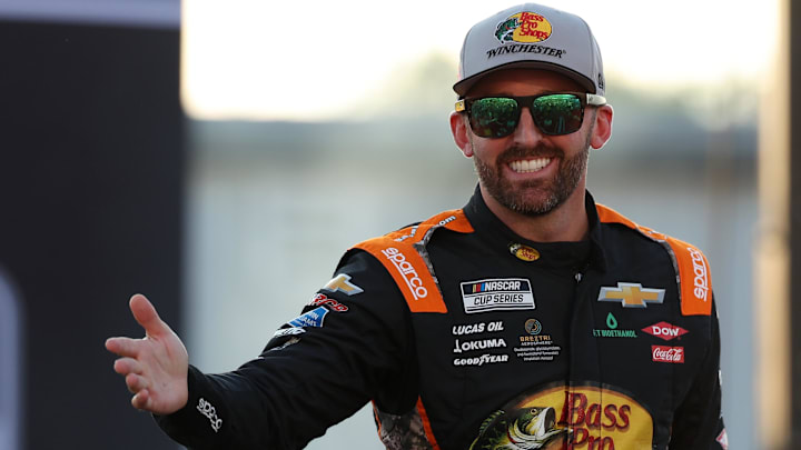Aug 16, 2025; Richmond, Virginia, USA; NASCAR Cup Series driver Austin Dillon (3) waves to fans during driver introductions prior to the NASCAR Cup Series Cook Out 400 at Richmond Raceway. Mandatory Credit: Amber Searls-Imagn Images