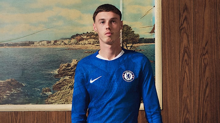 Chelsea's leading scorer for a second season, Cole Palmer, sporting the new home kit