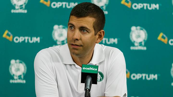 Sep 25, 2015; Waltham, MA, USA; Boston Celtics head coach Brad Stevens during media day at the Boston Celtic Practice Facility. Mandatory Credit: David Butler II-USA TODAY Sports