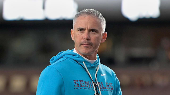 Nov 1, 2025; Tallahassee, Florida, USA; Florida State Seminoles head coach Mike Norvell looks on before the game against the Wake Forest Demon Deacons at Doak S. Campbell Stadium. Mandatory Credit: Melina Myers-Imagn Images Nov 1, 2025; Tallahassee, Florida, USA; Florida State Seminoles head coach Mike Norvell looks on before the game against the Wake Forest Demon Deacons at Doak S. Campbell Stadium. Mandatory Credit: Melina Myers-Imagn Images