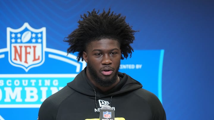 Georgia linebacker Jalon Walker during the 2025 NFL Scouting Combine. Georgia linebacker Jalon Walker during the 2025 NFL Scouting Combine.