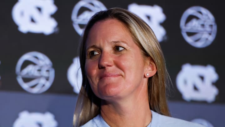 Head coach Courtney Banghart at the 2025 ACC Tipoff 