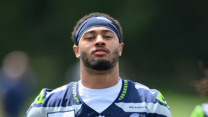 Seattle Seahawks wide receiver Jaxon Smith-Njigba during training camp at Virginia Mason Athletic Center.