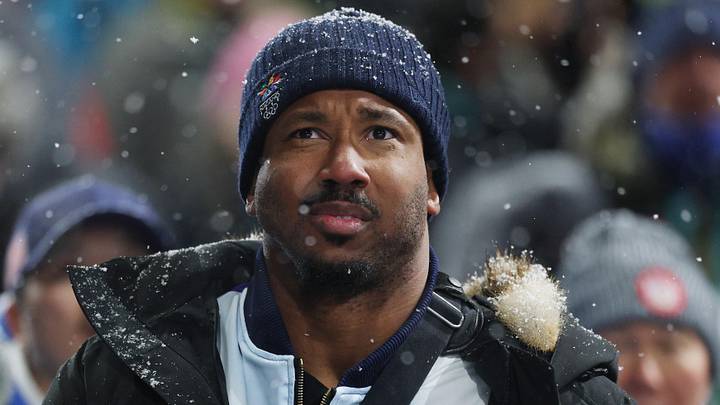 Former Cleveland Browns player Myles Garrett at the Milano Cortina 2026 Olympic Winter Games