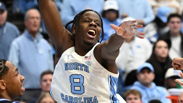 Feb 7, 2026; Chapel Hill, North Carolina, USA; North Carolina Tar Heels forward Caleb Wilson (8) reaches for the ball in the second half at Dean E. Smith Center. Mandatory Credit: Bob Donnan-Imagn Images Feb 7, 2026; Chapel Hill, North Carolina, USA; North Carolina Tar Heels forward Caleb Wilson (8) reaches for the ball in the second half at Dean E. Smith Center. Mandatory Credit: Bob Donnan-Imagn Images