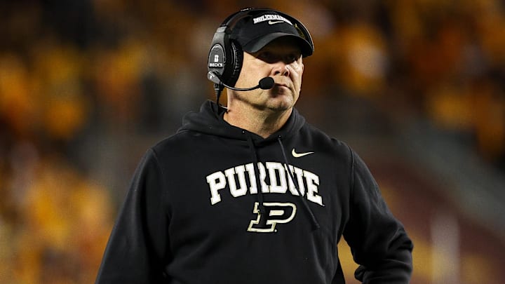 Purdue Boilermakers head coach Barry Odom looks on during the first half against Minnesota