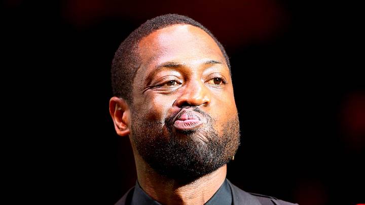 Miami Heat former player Dwyane Wade reacts  (Mandatory Credit: Kim Klement-Imagn Images)