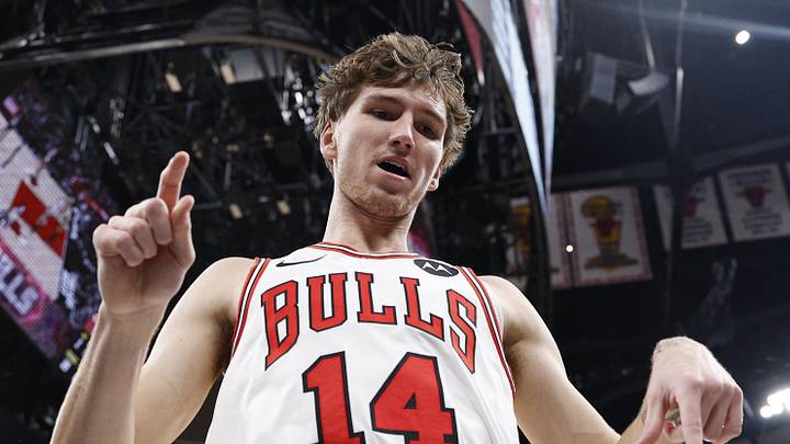 Nov 22, 2025; Chicago, Illinois, USA; Chicago Bulls forward Matas Buzelis (14) reacts after scoring against the Washington Wizards during the first half at United Center. Mandatory Credit: Kamil Krzaczynski-Imagn Images Nov 22, 2025; Chicago, Illinois, USA; Chicago Bulls forward Matas Buzelis (14) reacts after scoring against the Washington Wizards during the first half at United Center. Mandatory Credit: Kamil Krzaczynski-Imagn Images