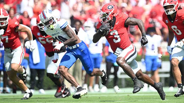 ATHENS - Georgia RB Nate Frazier during No. 3 Georgia’s 63–3 win over Tennessee State at Sanford Stadium on September 6, 2026. (Dean Legge / Dawg Post) ATHENS - Georgia RB Nate Frazier during No. 3 Georgia’s 63–3 win over Tennessee State at Sanford Stadium on September 6, 2026. (Dean Legge / Dawg Post)